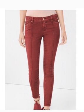 WHITE HOUSE BLACK MARKET WINE SKIMMER STRETCH ANKLE JEANS SZ 0 EUC